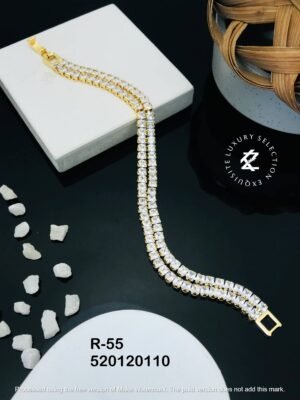 R-55 Anti-Tarnish Stainless Steel Gold Plated Bracelet Style Bhabhi Rakhi