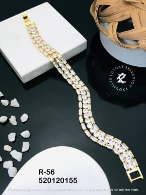 R-56 Anti-Tarnish Stainless Steel Gold Plated Bracelet Style Bhabhi Rakhi