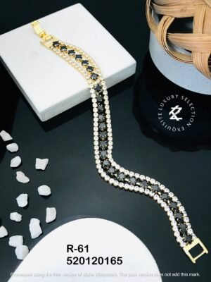 R-61 Anti-Tarnish Stainless Steel Gold Plated Bracelet Style Bhabhi Rakhi
