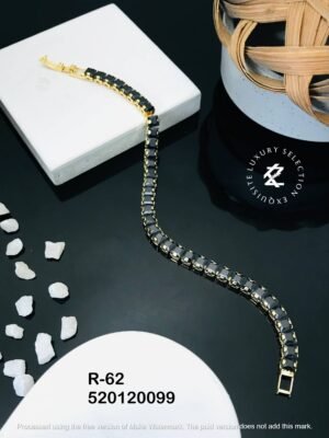 R-62 Anti-Tarnish Stainless Steel Gold Plated Bracelet Style Bhabhi Rakhi