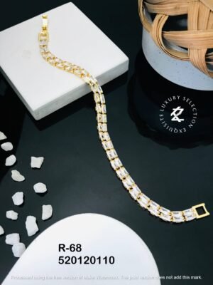 R-68 Anti-Tarnish Stainless Steel Gold Plated Bracelet Style Bhabhi Rakhi