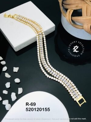 R-69 Anti-Tarnish Stainless Steel Gold Plated Bracelet Style Bhabhi Rakhi