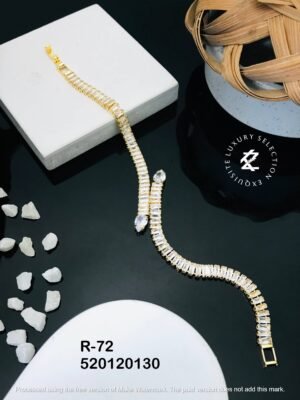 R-72 Anti-Tarnish Stainless Steel Gold Plated Bracelet Style Bhabhi Rakhi
