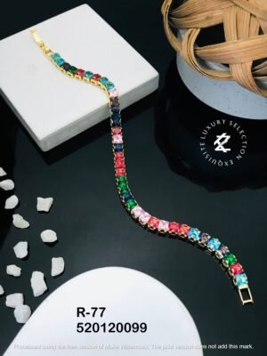 R-77 Anti-Tarnish Stainless Steel Gold Plated Bracelet Style Bhabhi Rakhi