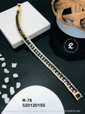 R-78 Anti-Tarnish Stainless Steel Gold Plated Bracelet Style Bhabhi Rakhi