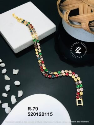 R-79 Anti-Tarnish Stainless Steel Gold Plated Bracelet Style Bhabhi Rakhi