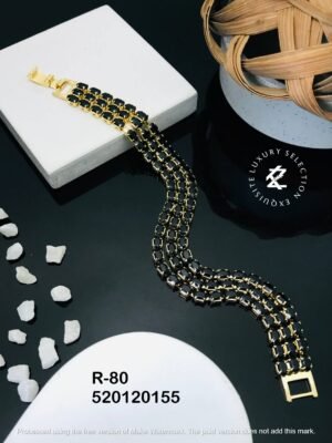 R-80 Anti-Tarnish Stainless Steel Gold Plated Bracelet Style Bhabhi Rakhi