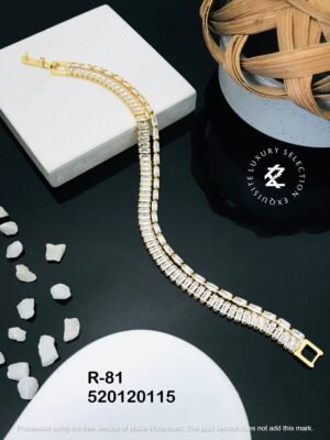 R-81 Anti-Tarnish Stainless Steel Gold Plated Bracelet Style Bhabhi Rakhi
