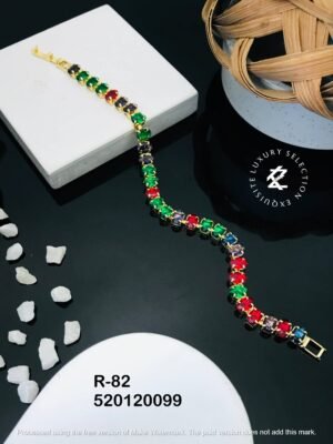 R-82 Anti-Tarnish Stainless Steel Gold Plated Bracelet Style Bhabhi Rakhi