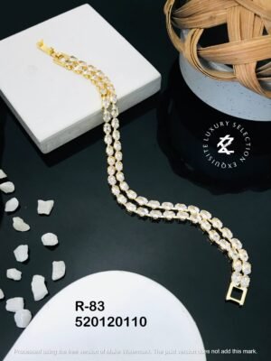 R-83 Anti-Tarnish Stainless Steel Gold Plated Bracelet Style Bhabhi Rakhi