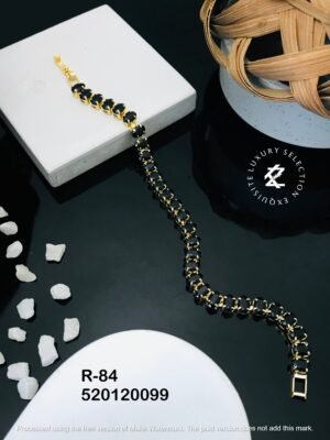 R-84 Anti-Tarnish Stainless Steel Gold Plated Bracelet Style Bhabhi Rakhi