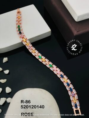 R-86 Anti-Tarnish Stainless Steel Gold Plated Bracelet Style Bhabhi Rakhi