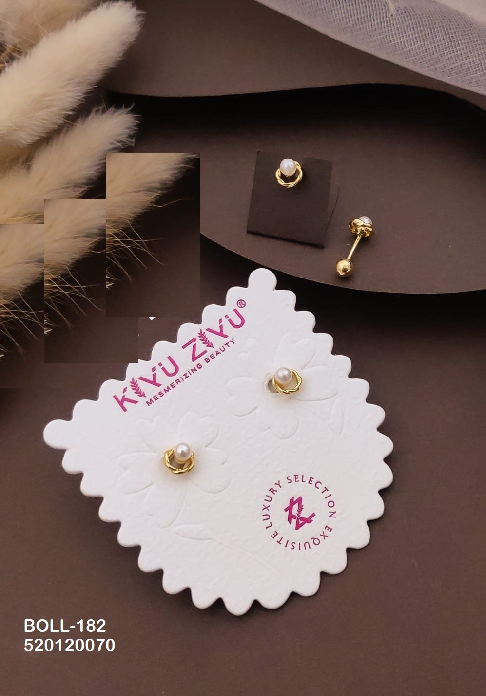 BOLL-182 Anti Tarnish Imported Boll Back Studs - Kiyu ziyu By Anjni Creation