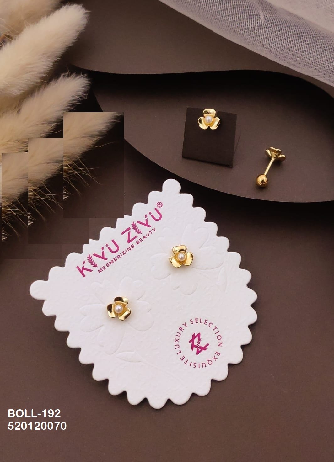 BOLL-192 Anti Tarnish Imported Boll Back Studs - Kiyu ziyu By Anjni Creation