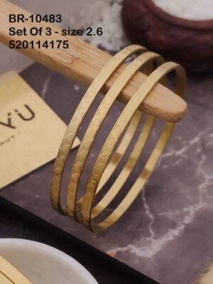 BR-10483 Anti-Tarnish Stainless Steel Set Of 3 Bangle Style Bracelet