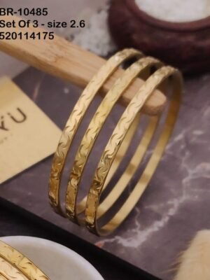 BR-10485 Anti-Tarnish Stainless Steel Set Of 3 Bangle Style Bracelet