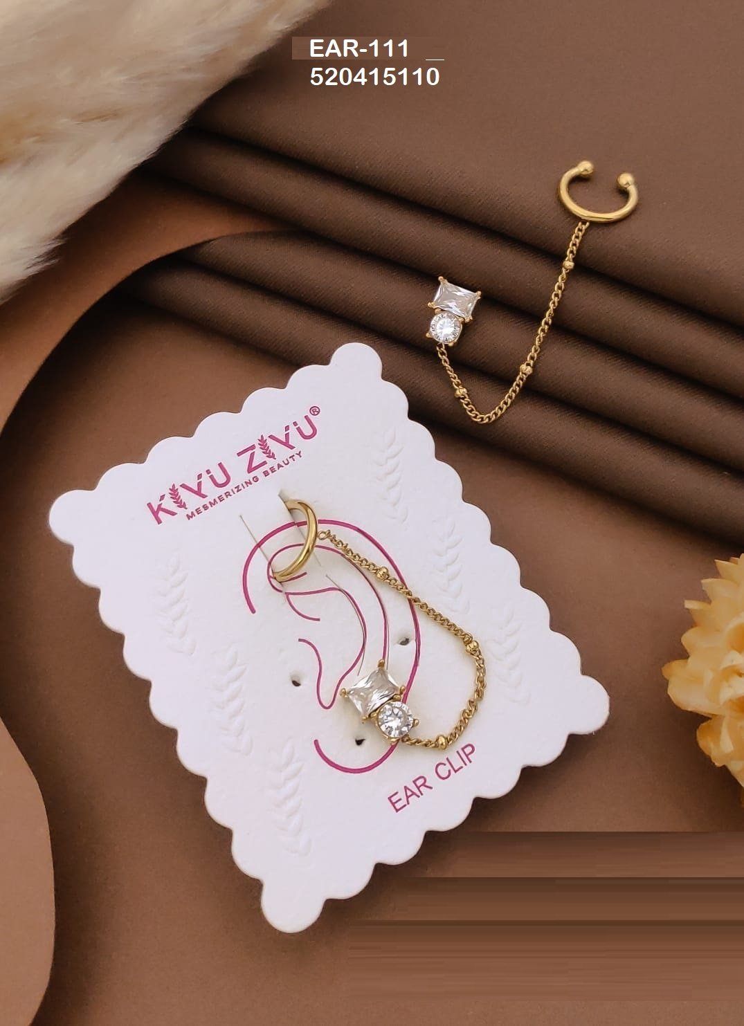 EAR-111 Anti-Tarnish Stainless Steel Ear Cuffs - Kiyu ziyu By Anjni Creation