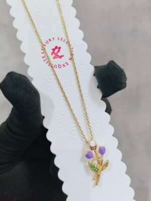 PS-10543 Anti-Tarnish Stainless Steel Tulip - Tulip Necklace - Kiyu ziyu By Anjni Creation
