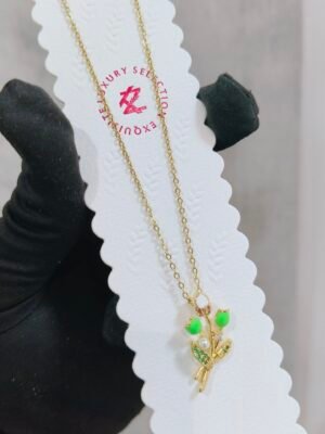 PS-10544 Anti-Tarnish Stainless Steel Tulip - Tulip Necklace - Kiyu ziyu By Anjni Creation