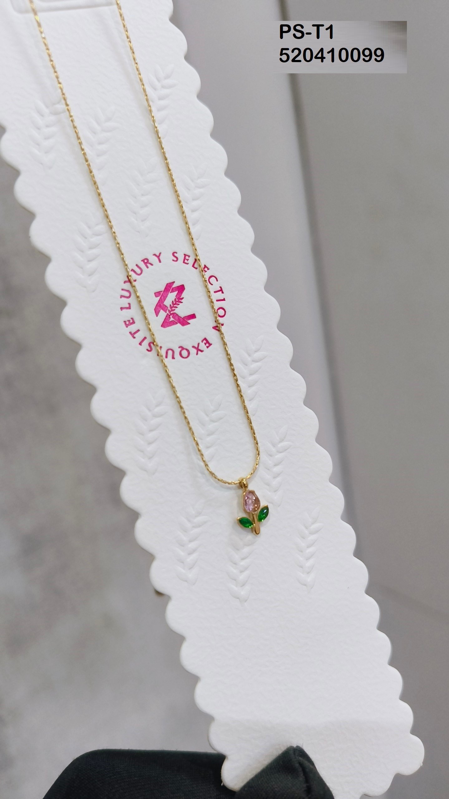 PS-T1 Anti-Tarnish Stainless Steel Tulip Necklace - Kiyu ziyu By Anjni Creation
