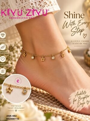 ANK-662 Anti-Tarnish Stainless Steel Anklets - Kiyu ziyu By Anjni Creation