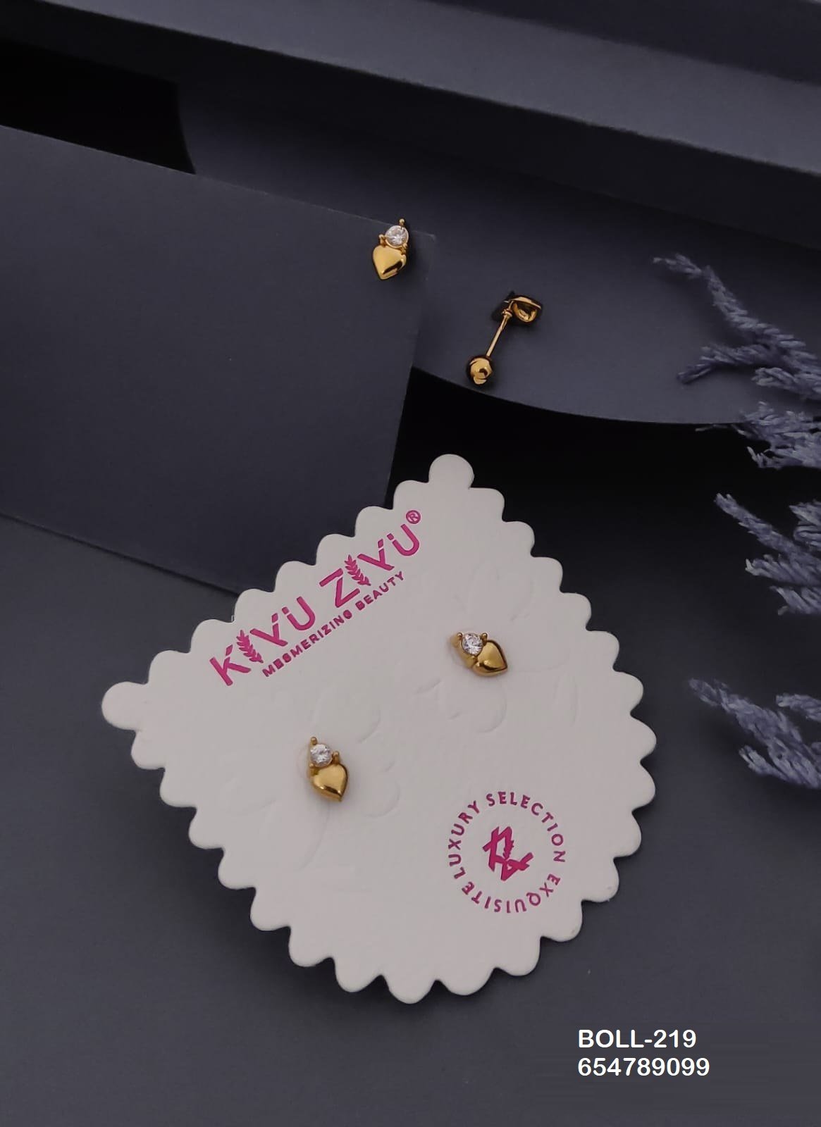 BOLL-219 Anti-Tarnish Stainless Steel Boll Back Studs - Kiyu ziyu By Anjni Creation