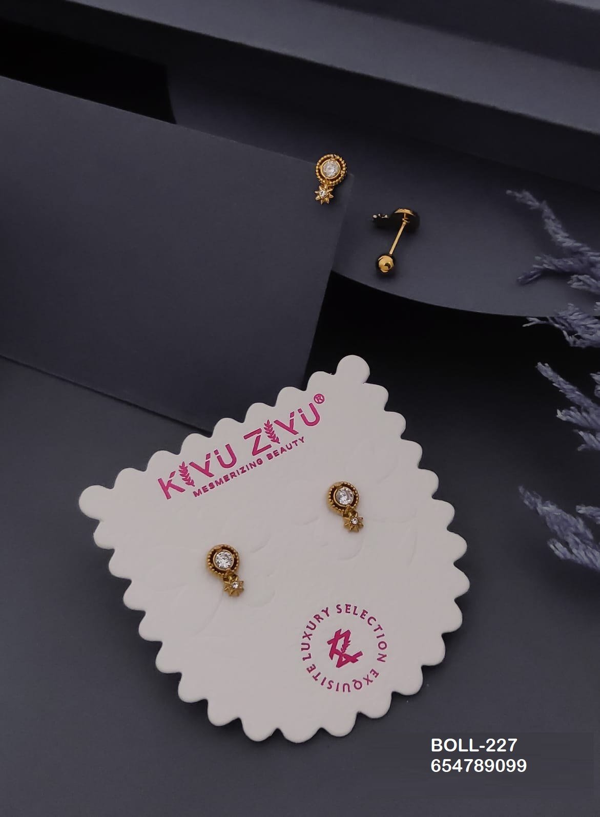 BOLL-227 Anti-Tarnish Stainless Steel Boll Back Studs - Kiyu ziyu By Anjni Creation