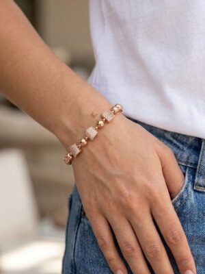 BR-10997 Anti-Tarnish Stainless Steel Rose Gold Plated Chain Bracelets - Kiyu ziyu By Anjni Creation