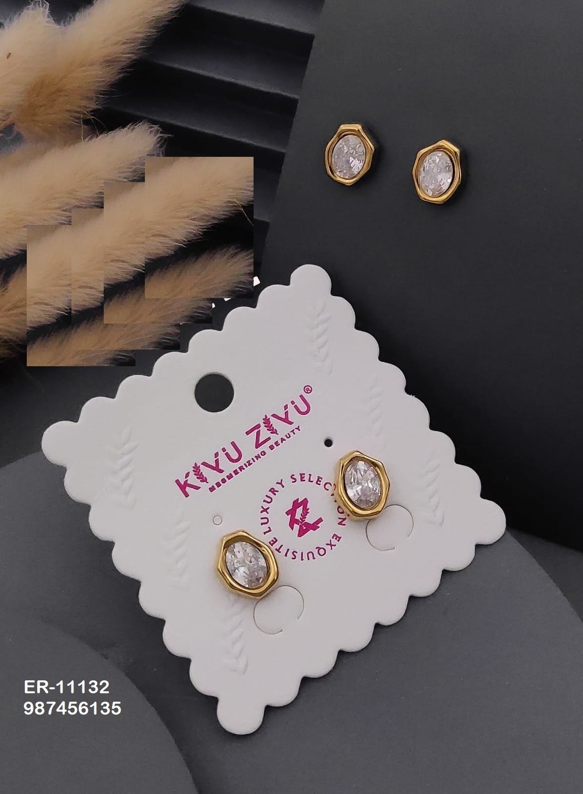 ER-11132 Anti-Tarnish Stainless Steel Earrings - Kiyu ziyu By Anjni Creation