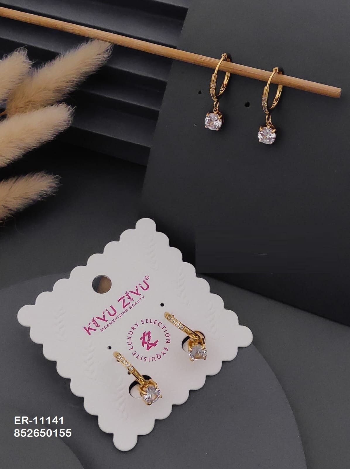 ER-11141 Anti-Tarnish Stainless Steel Earrings - Kiyu ziyu By Anjni Creation