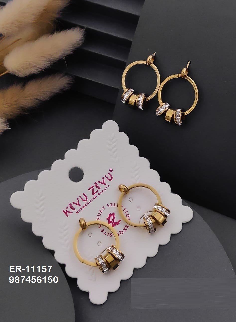 ER-11157 Anti-Tarnish Stainless Steel Earrings - Kiyu ziyu By Anjni Creation