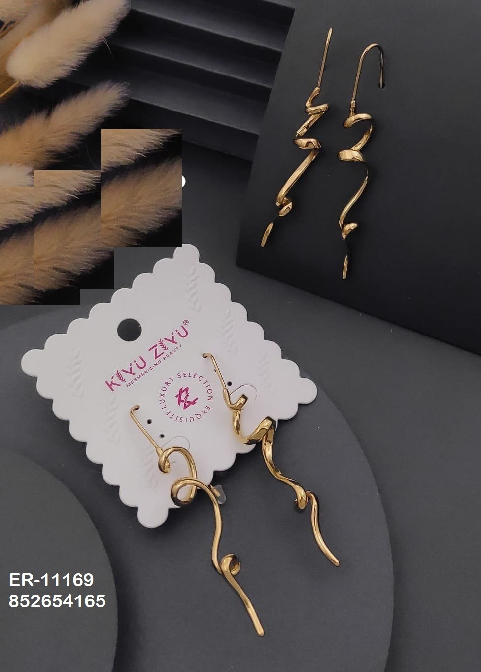 ER-11169 Anti-Tarnish Stainless Steel Earrings - Kiyu ziyu By Anjni Creation