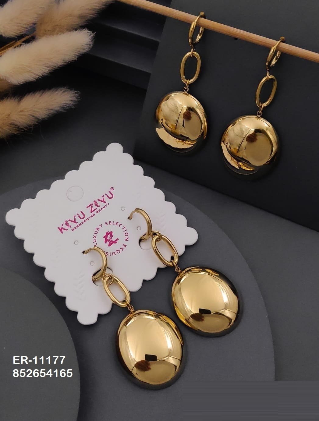 ER-11177 Anti-Tarnish Stainless Steel Earrings - Kiyu ziyu By Anjni Creation