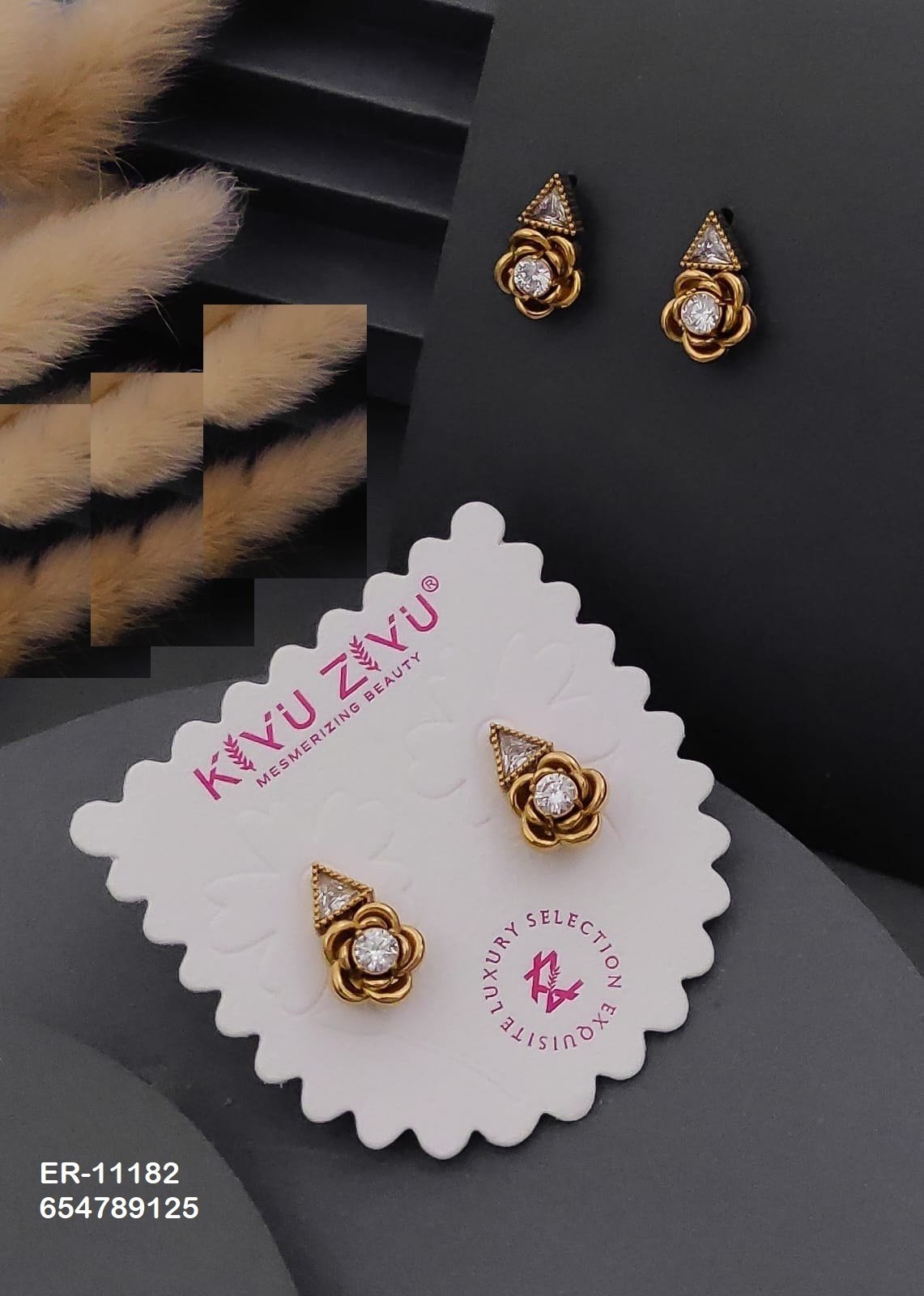ER-11182 Anti-Tarnish Stainless Steel Earrings - Kiyu ziyu By Anjni Creation