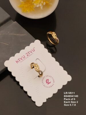 LR-V611 Anti-Tarnish Stainless Steel Pack Of 6 Rings - Kiyu ziyu By Anjni Creation