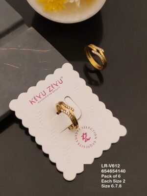 LR-V612 Anti-Tarnish Stainless Steel Pack Of 6 Rings - Kiyu ziyu By Anjni Creation