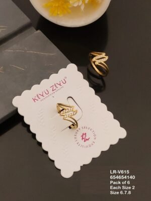 LR-V615 Anti-Tarnish Stainless Steel Pack Of 6 Rings - Kiyu ziyu By Anjni Creation