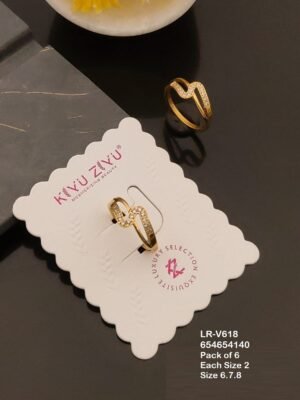 LR-V618 Anti-Tarnish Stainless Steel Pack Of 6 Rings - Kiyu ziyu By Anjni Creation