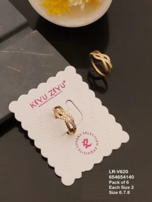 LR-V620 Anti-Tarnish Stainless Steel Pack Of 6 Rings - Kiyu ziyu By Anjni Creation