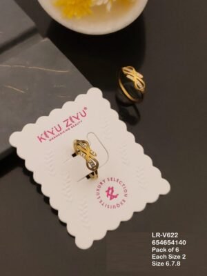 LR-V622 Anti-Tarnish Stainless Steel Pack Of 6 Rings - Kiyu ziyu By Anjni Creation