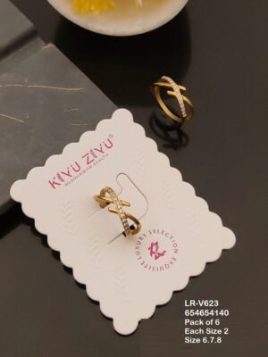 LR-V623 Anti-Tarnish Stainless Steel Pack Of 6 Rings - Kiyu ziyu By Anjni Creation