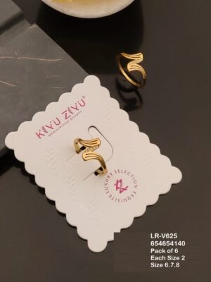 LR-V624 Anti-Tarnish Stainless Steel Pack Of 6 Rings - Kiyu ziyu By Anjni Creation