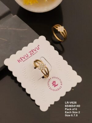 LR-V625 Anti-Tarnish Stainless Steel Pack Of 6 Rings - Kiyu ziyu By Anjni Creation