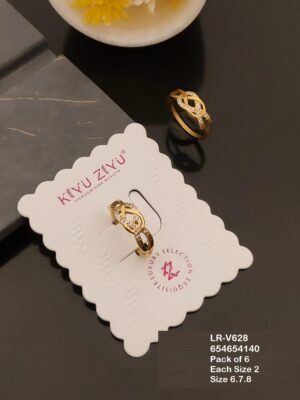 LR-V628 Anti-Tarnish Stainless Steel Pack Of 6 Rings - Kiyu ziyu By Anjni Creation