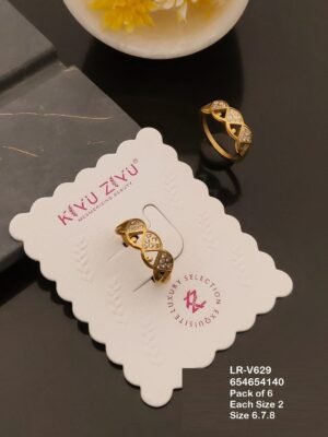 LR-V629 Anti-Tarnish Stainless Steel Pack Of 6 Rings - Kiyu ziyu By Anjni Creation
