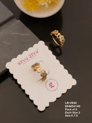 LR-V630 Anti-Tarnish Stainless Steel Pack Of 6 Rings - Kiyu ziyu By Anjni Creation