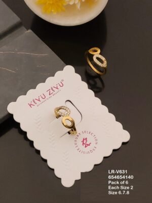 LR-V631 Anti-Tarnish Stainless Steel Pack Of 6 Rings - Kiyu ziyu By Anjni Creation