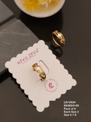 LR-V634 Anti-Tarnish Stainless Steel Pack Of 6 Rings - Kiyu ziyu By Anjni Creation