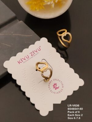 LR-V636 Anti-Tarnish Stainless Steel Pack Of 6 Rings - Kiyu ziyu By Anjni Creation