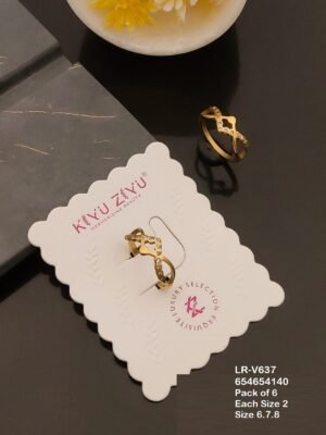 LR-V637 Anti-Tarnish Stainless Steel Pack Of 6 Rings - Kiyu ziyu By Anjni Creation